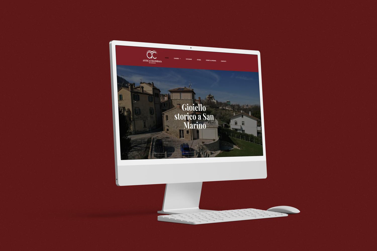 Home page di un sito per una struttura storica