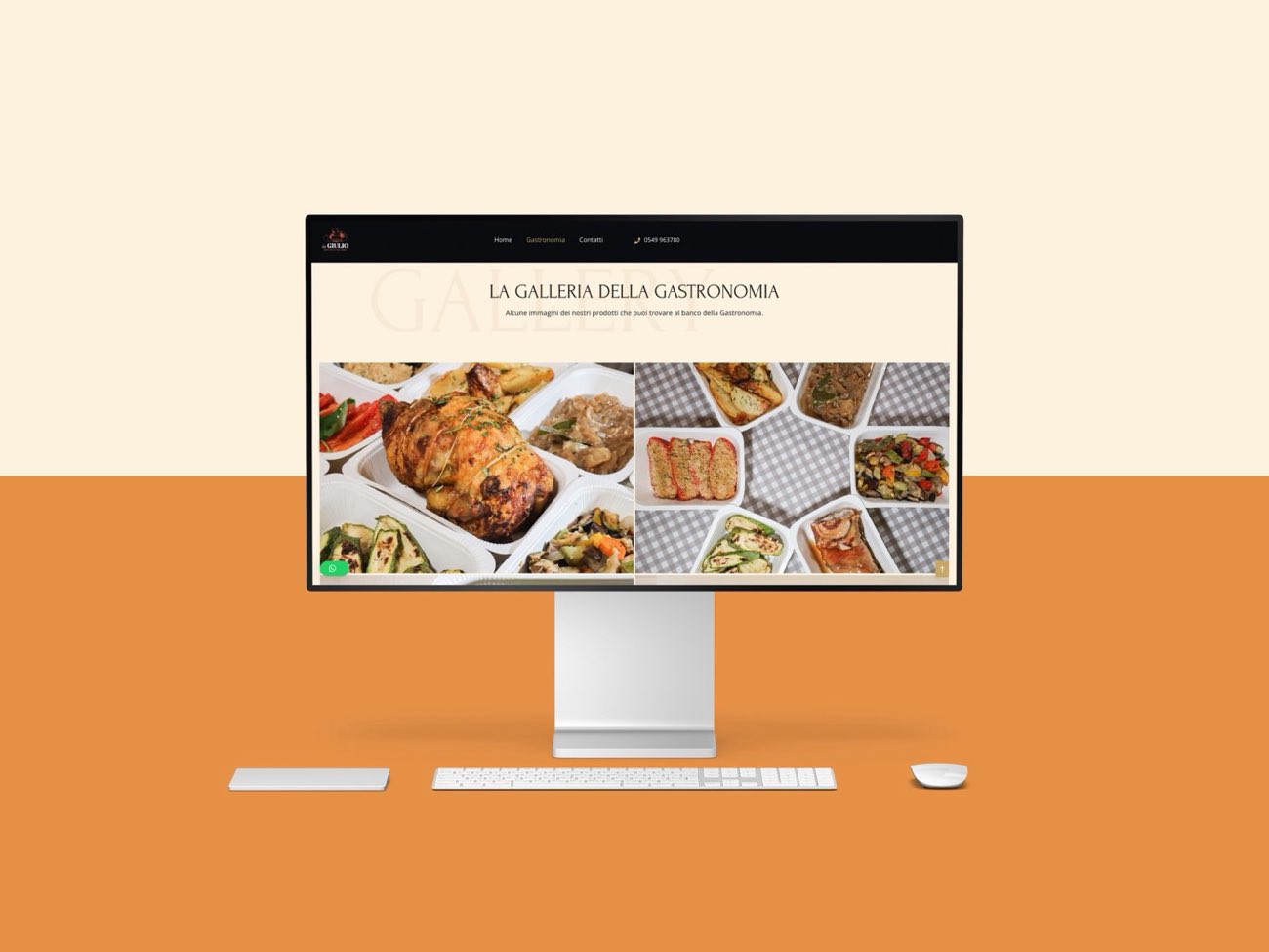 Galleria fotografica del menù sul sito del ristorante