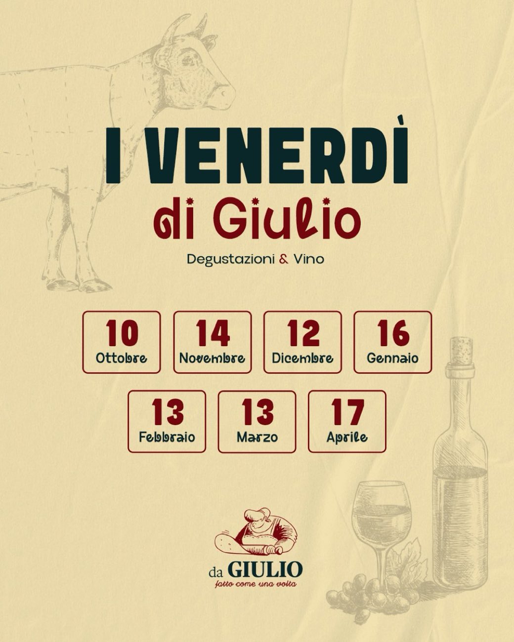 Grafica della campagna I venerdì di Giulio